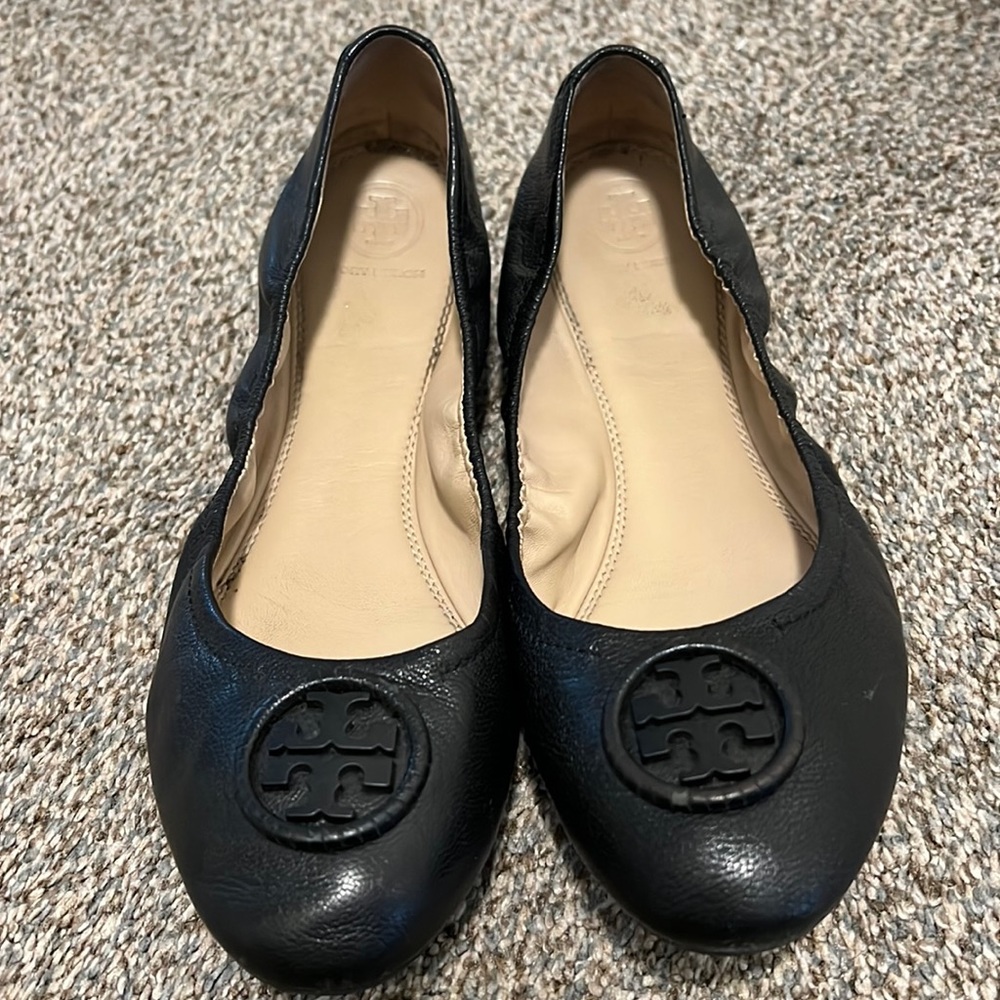 Tory Burch black flats size 10